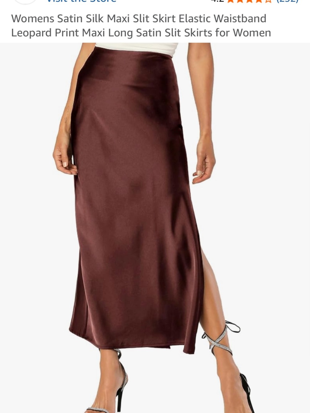 Satin Maxi Slip Skirt in Chocolate Brown